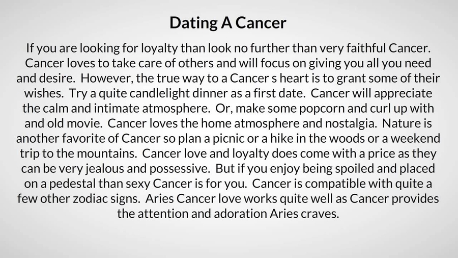 dating a cancer male